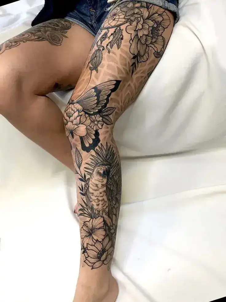 Women Leg Sleeve Tattoo Ideas