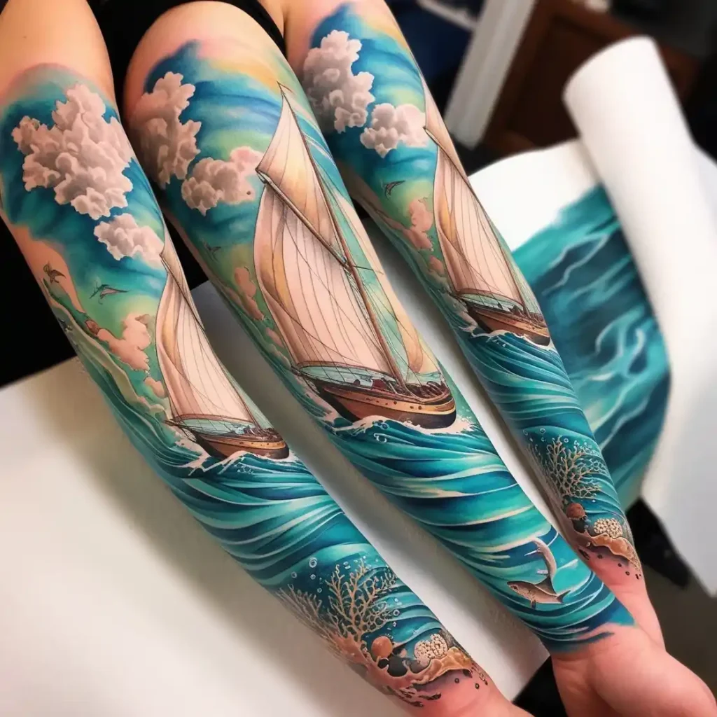 Sailboat Ocean Tattoo