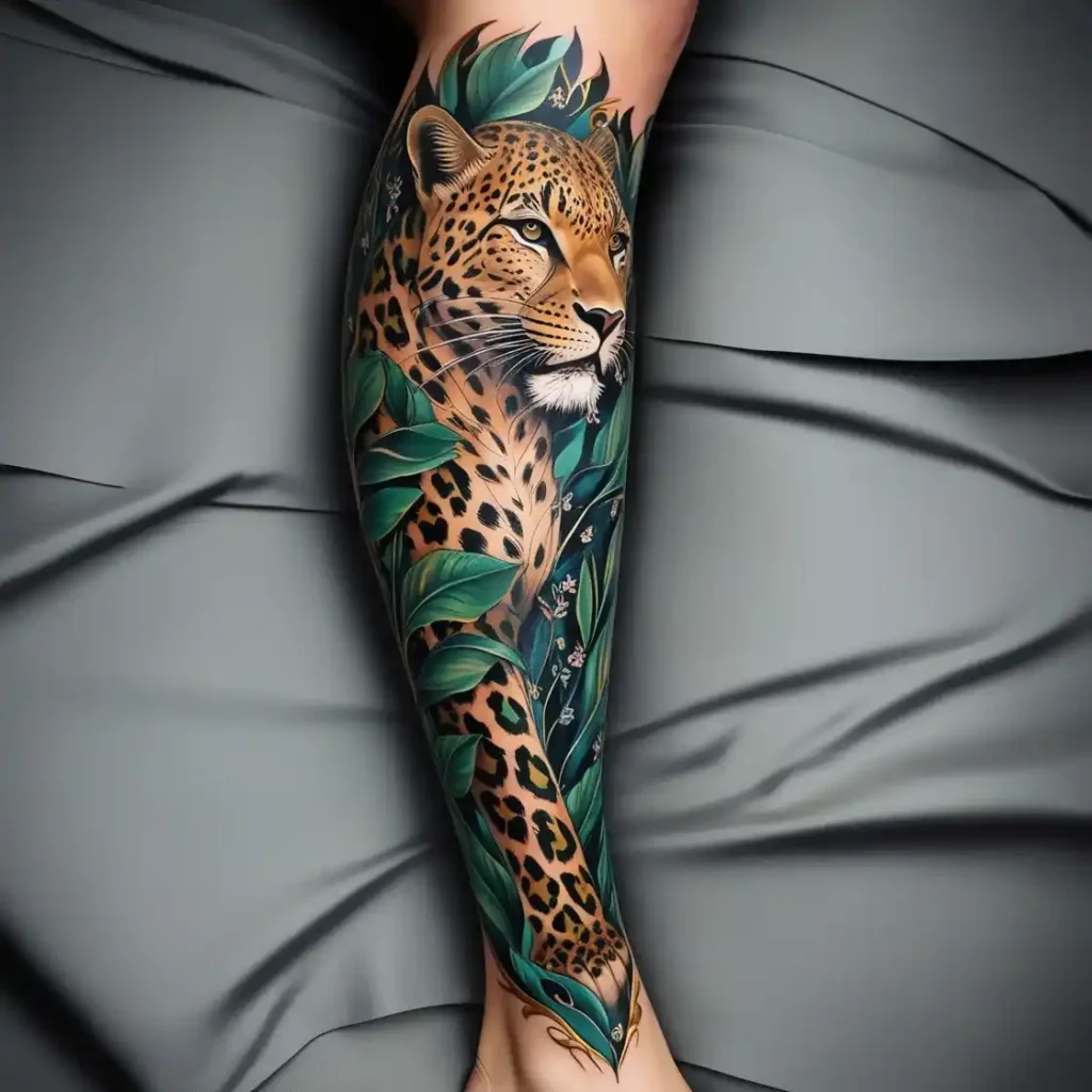 Leg Animal Print Tattoo