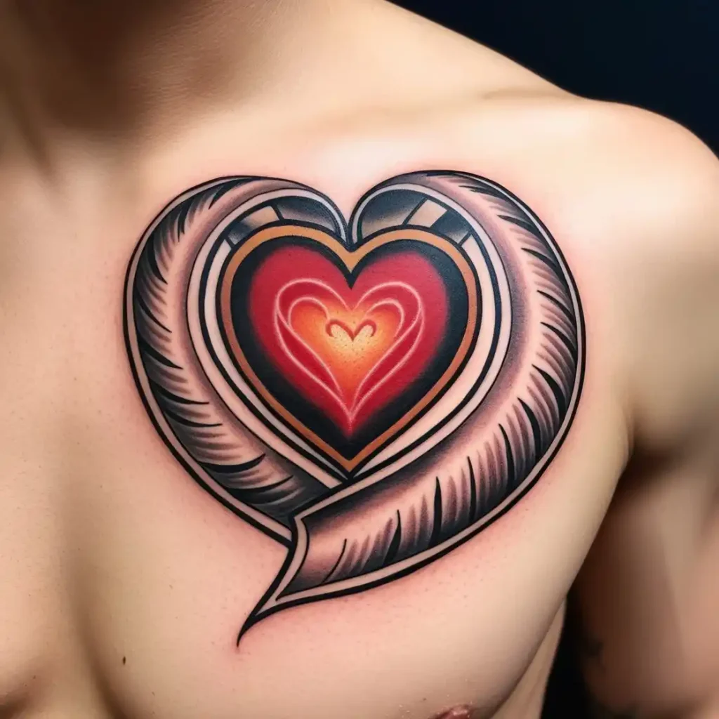 Heart with Banner Tattoo