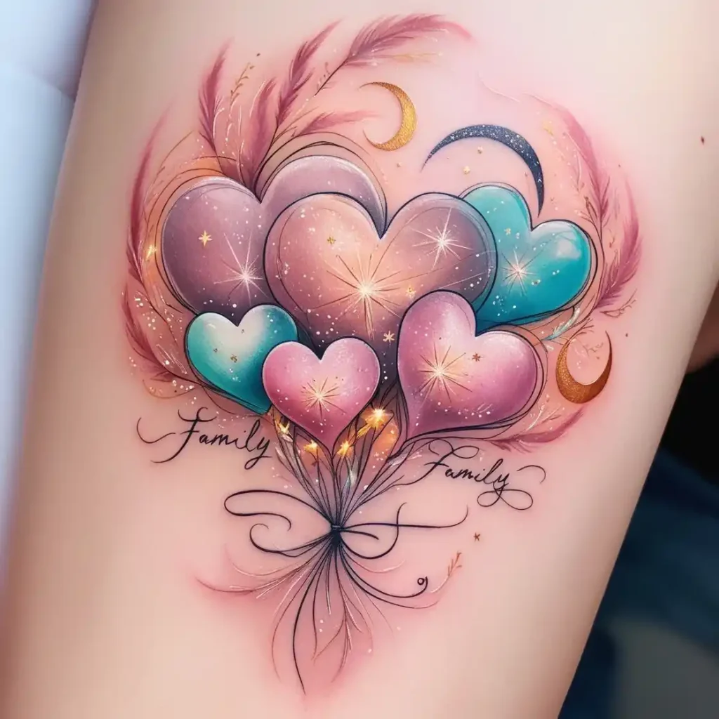 Heart Symbol Family Tattoo