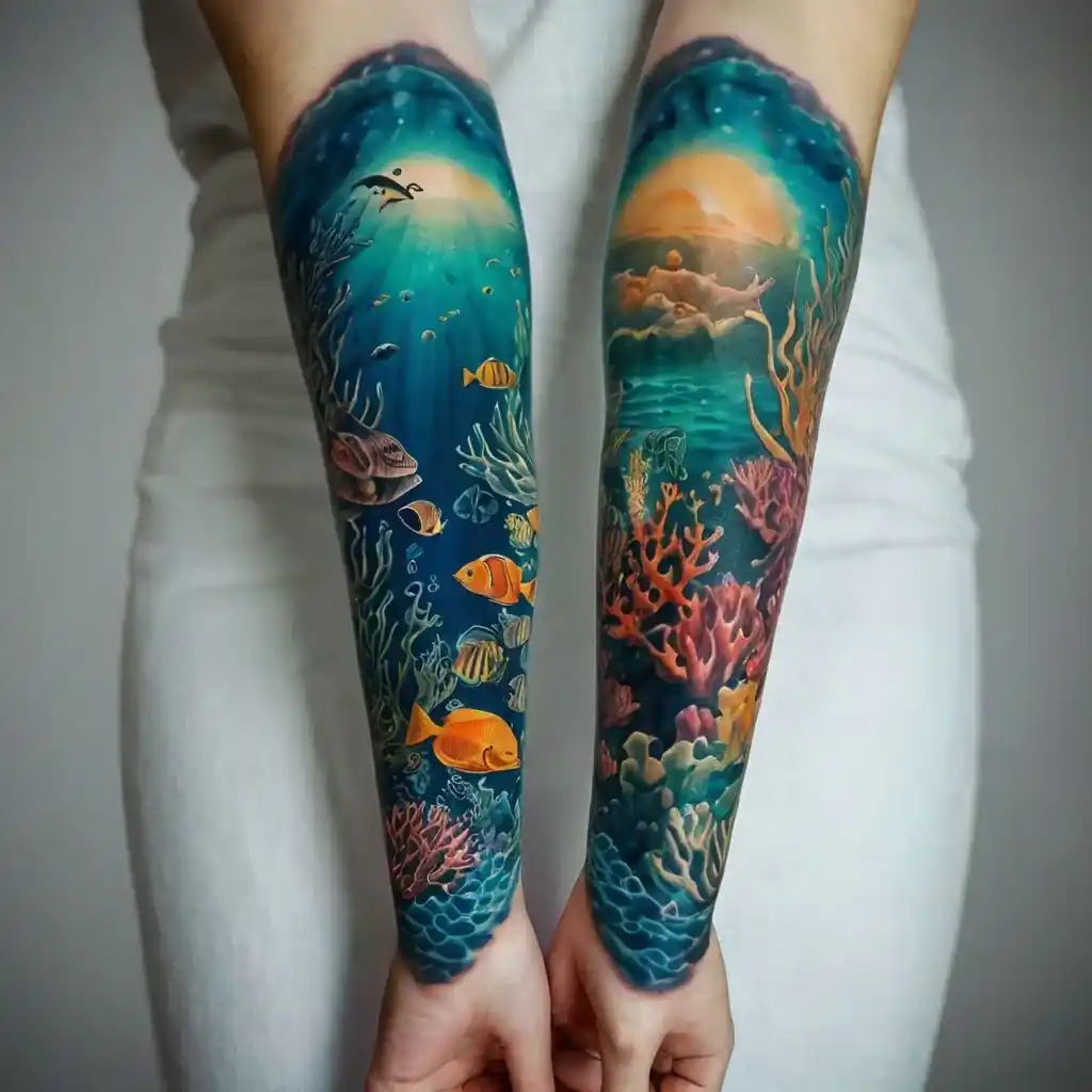 Underwater Scene Ocean Tattoo