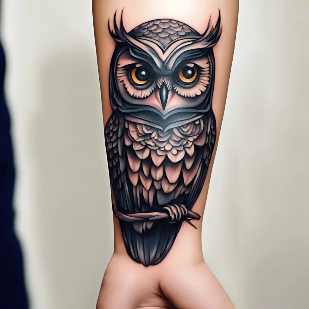 Owl Tattoo On Wrist