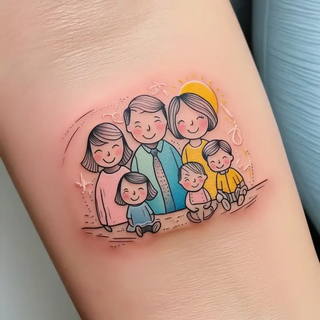 Small & Cute Kids Family Tattoo