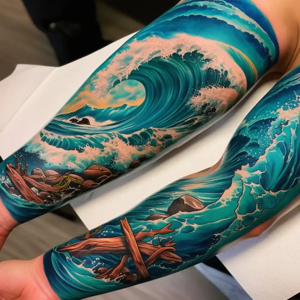 Tidal Wave Ocean Tattoo