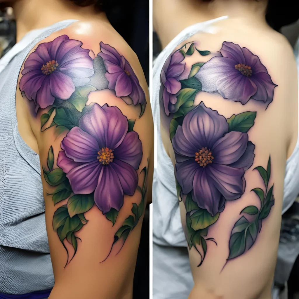 Purple Flower Tattoo