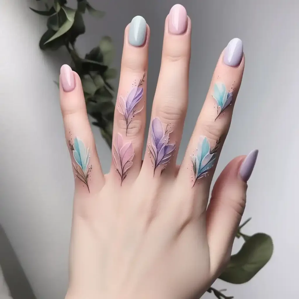 Floral Fingers Hand Tattoo