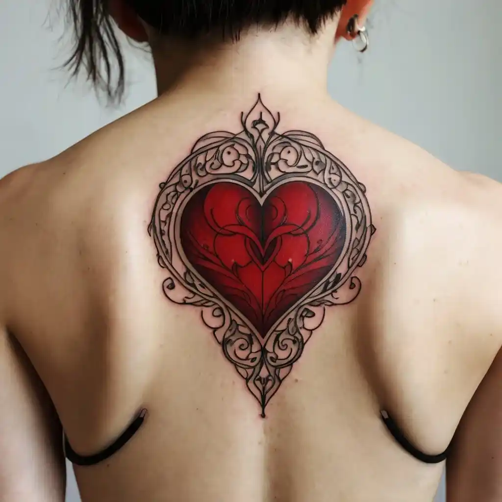 Red Heart Motherhood Tattoo