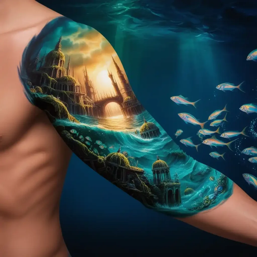 Sunken City Ocean Tattoo