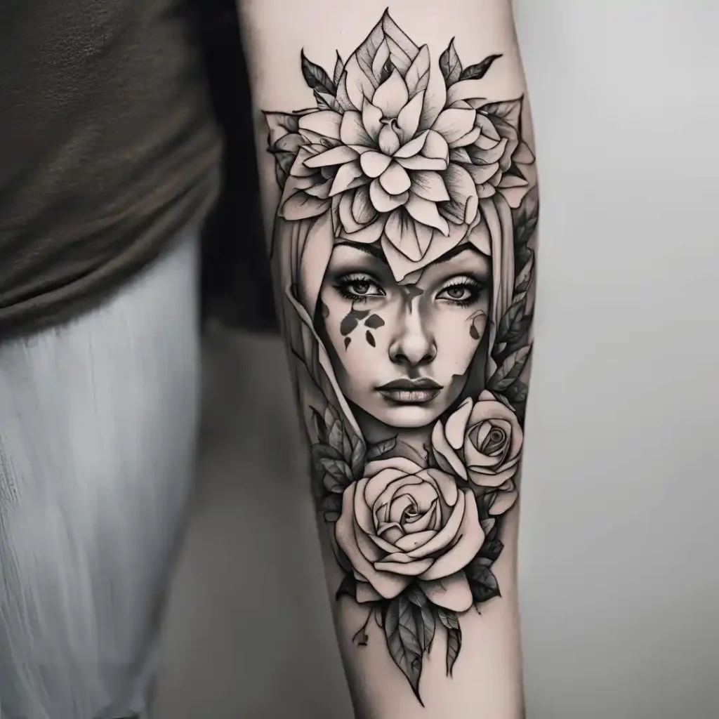 Mother Of Three Tattoo Over Forearm