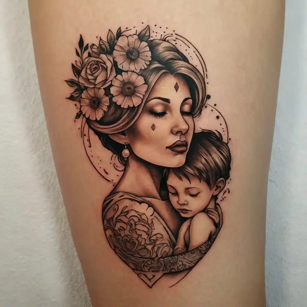 Mother And Son Tattoo For Mom