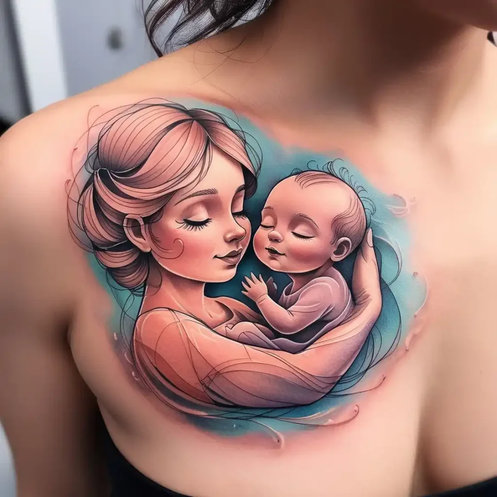 Mom And Baby Tattoo