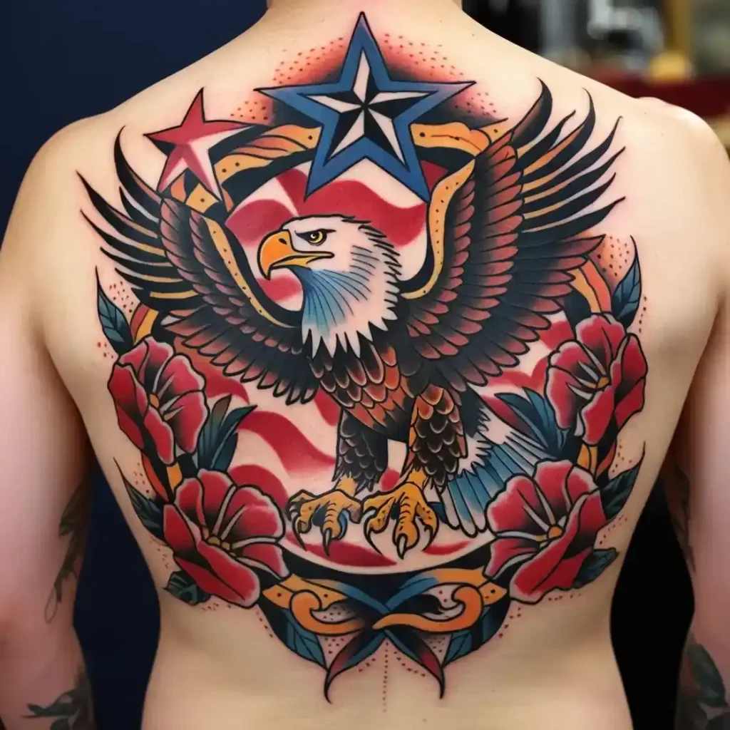 American Traditional Back Tattoo