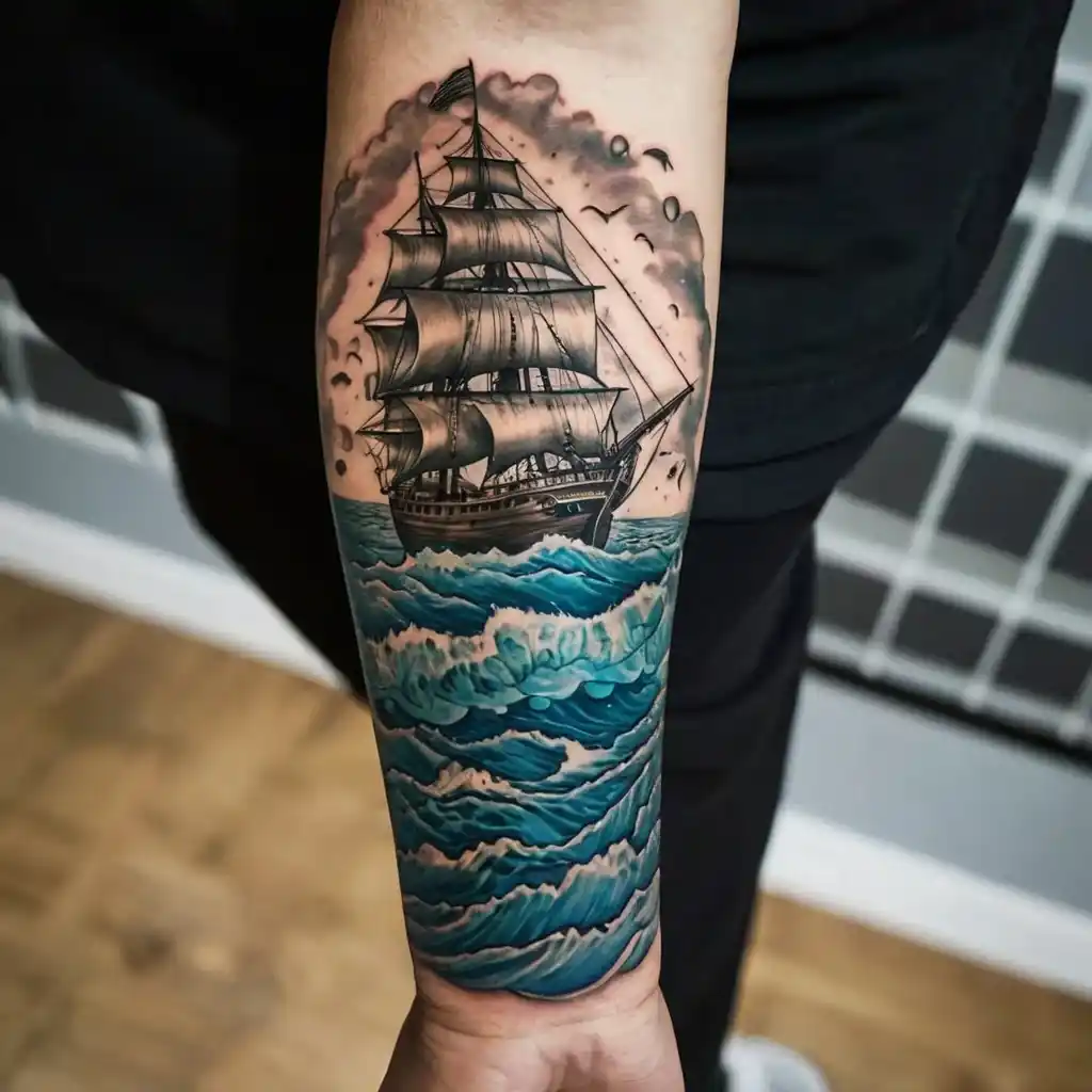 Shipwreck Ocean Tattoo