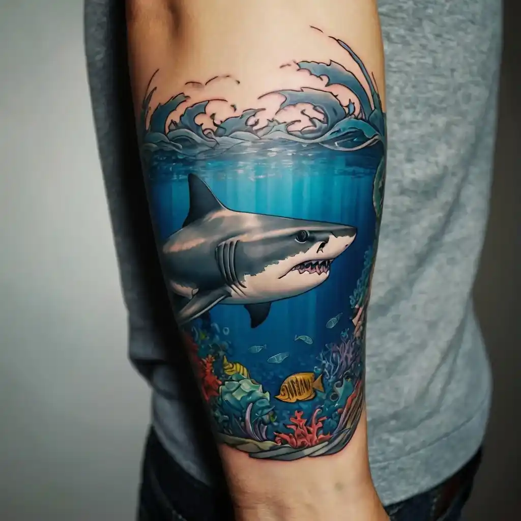 Shark Ocean Tattoo