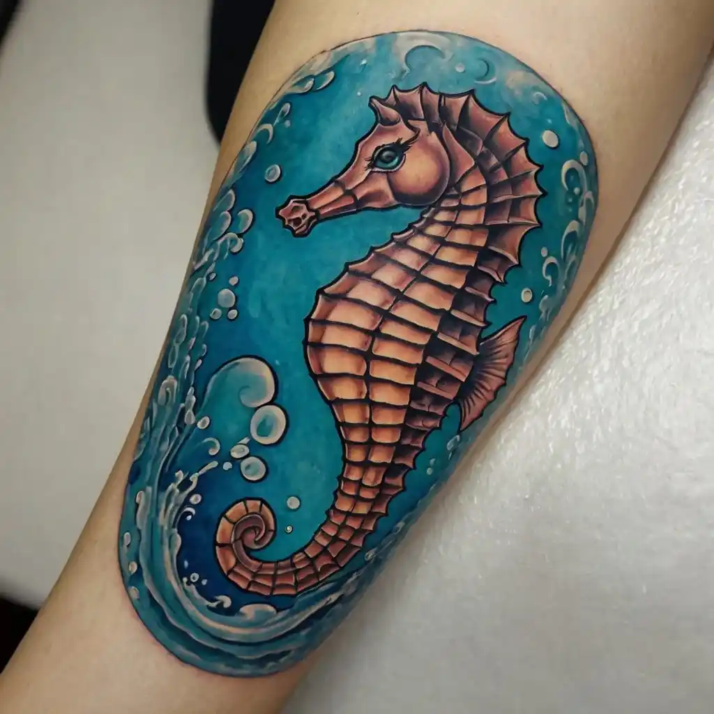 Seahorse Ocean Tattoo