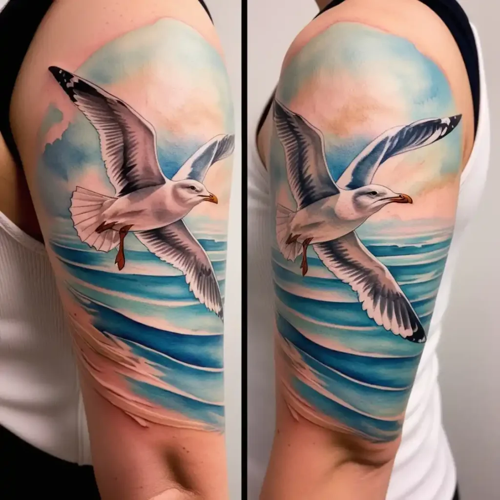 Seagulls Ocean Tattoo