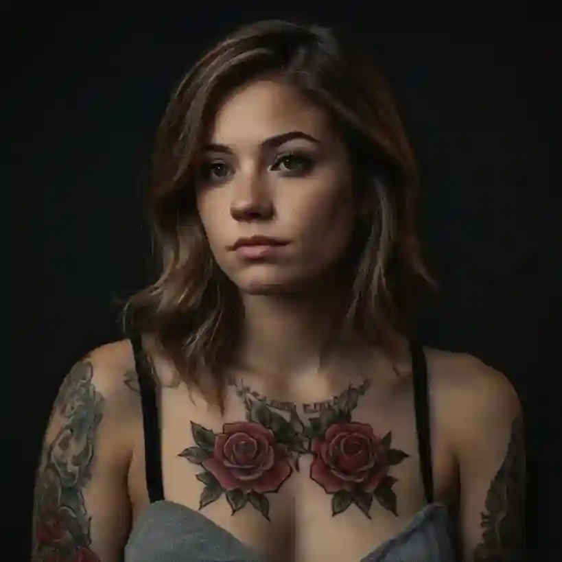 American Traditional Rose Tattoo