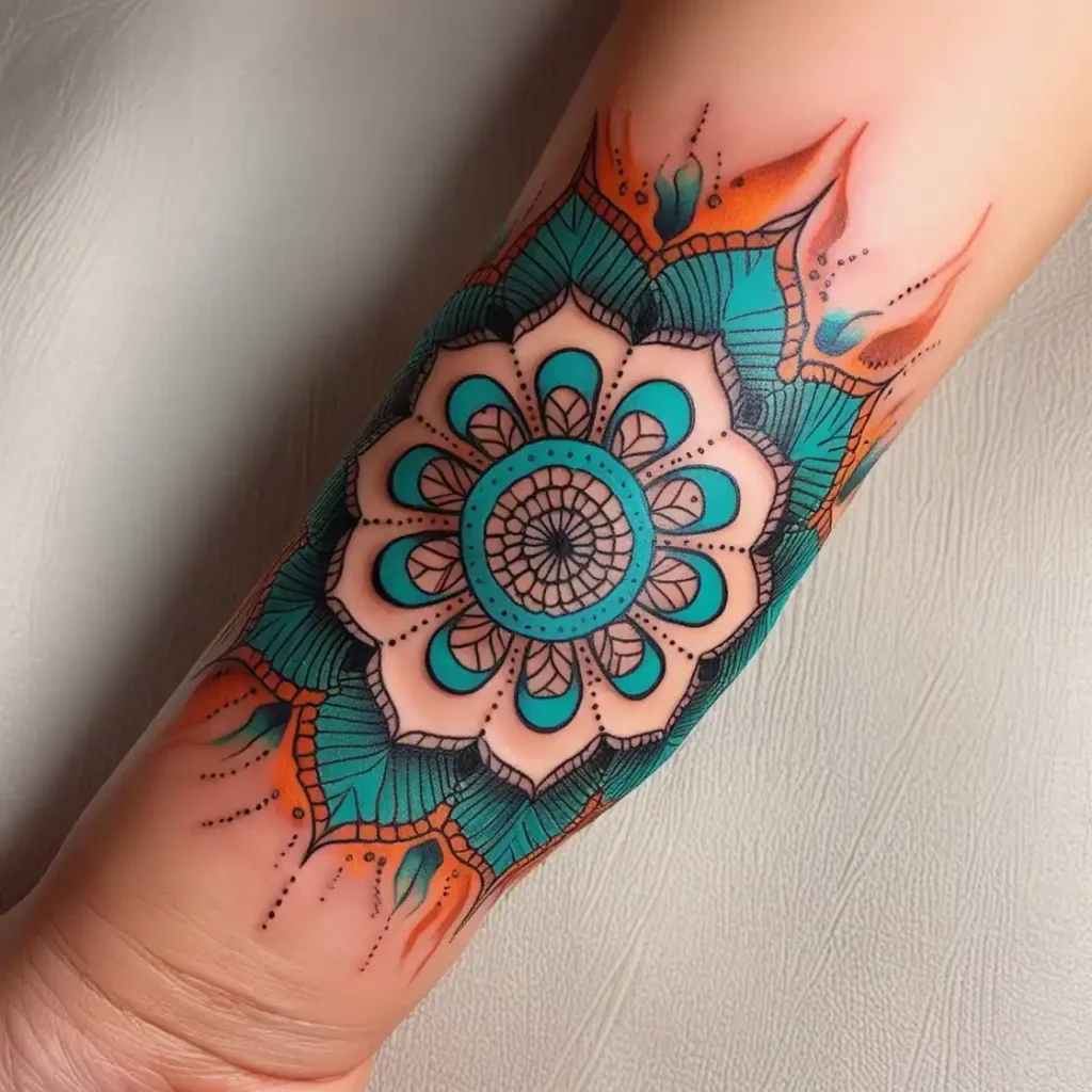 Wrist Forearm Mandala Tattoo