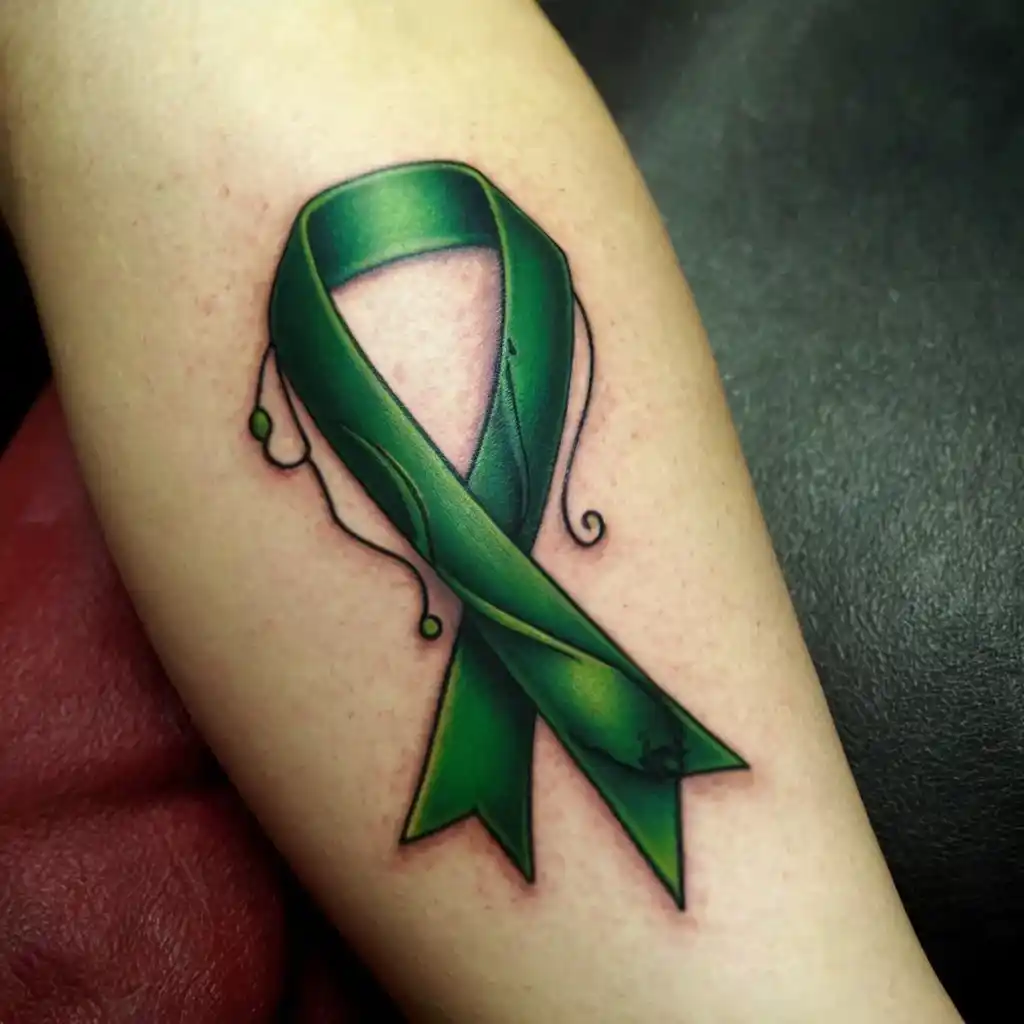 Green Ribbon Tattoo