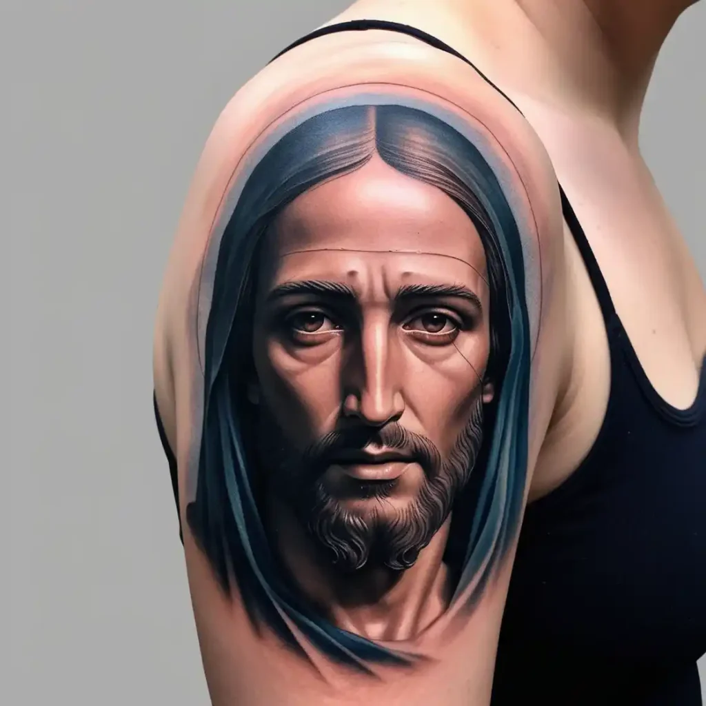 Jesus Christ Portrait Tattoo