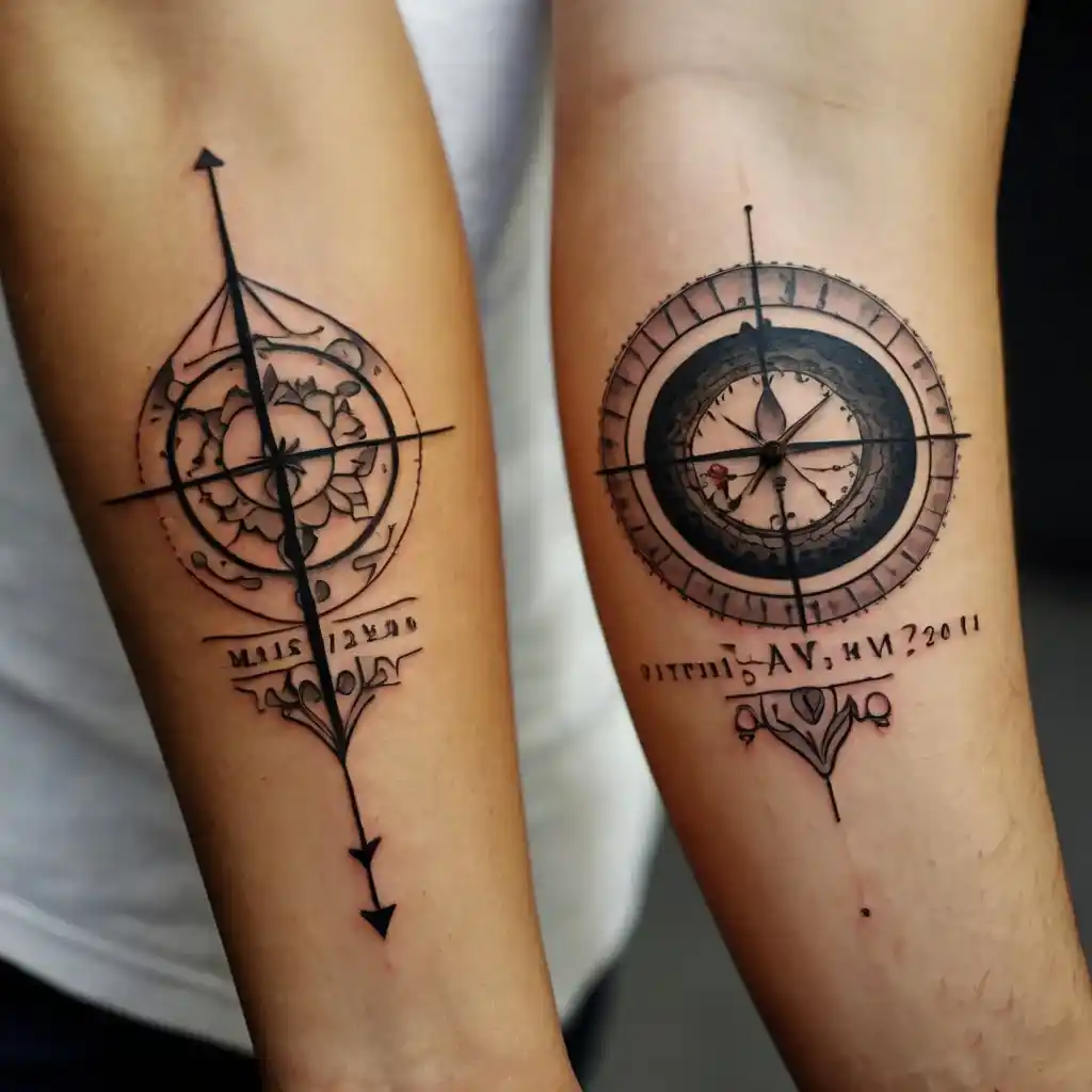 Unique Anniversary Date Couples Tattoo Ideas