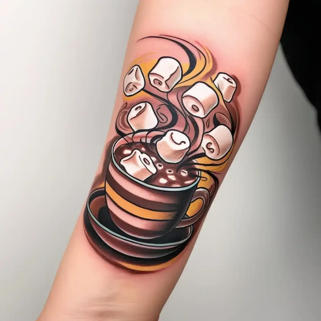 Hot Cocoa with Marshmallows Tattoo