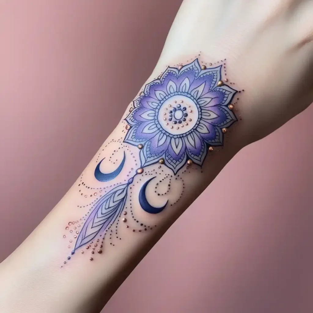 Wrist Dotwork Mandala Tattoo