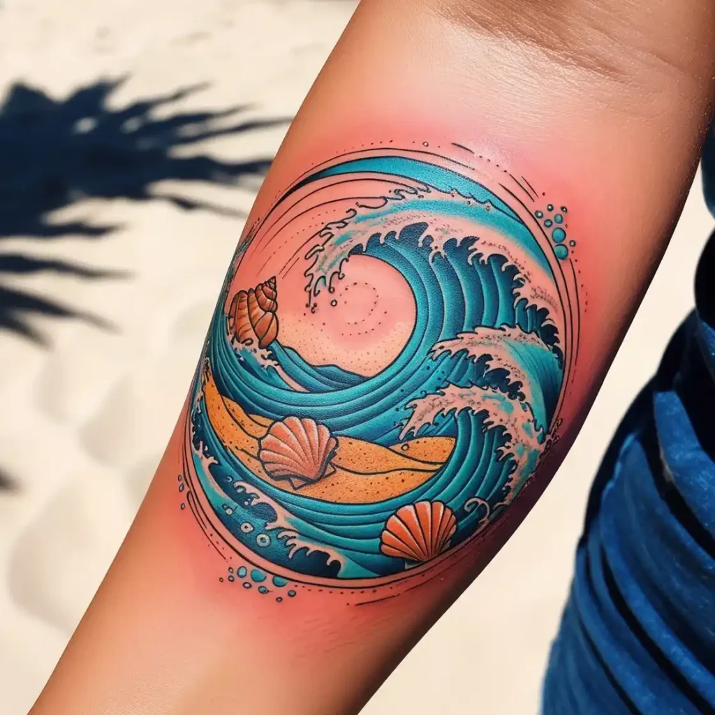 Circular Beach Tattoo