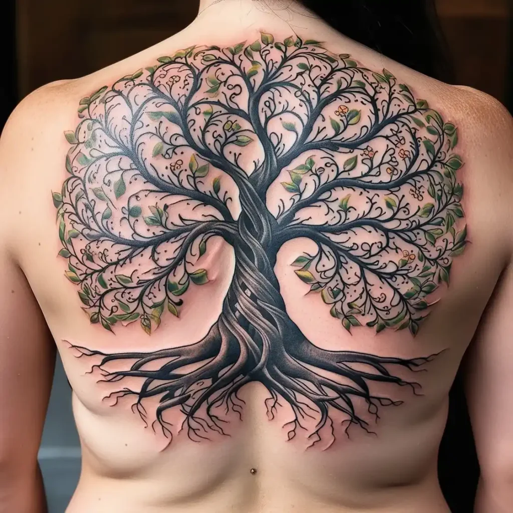 Detailed Tree Of Life With Roots And Branches