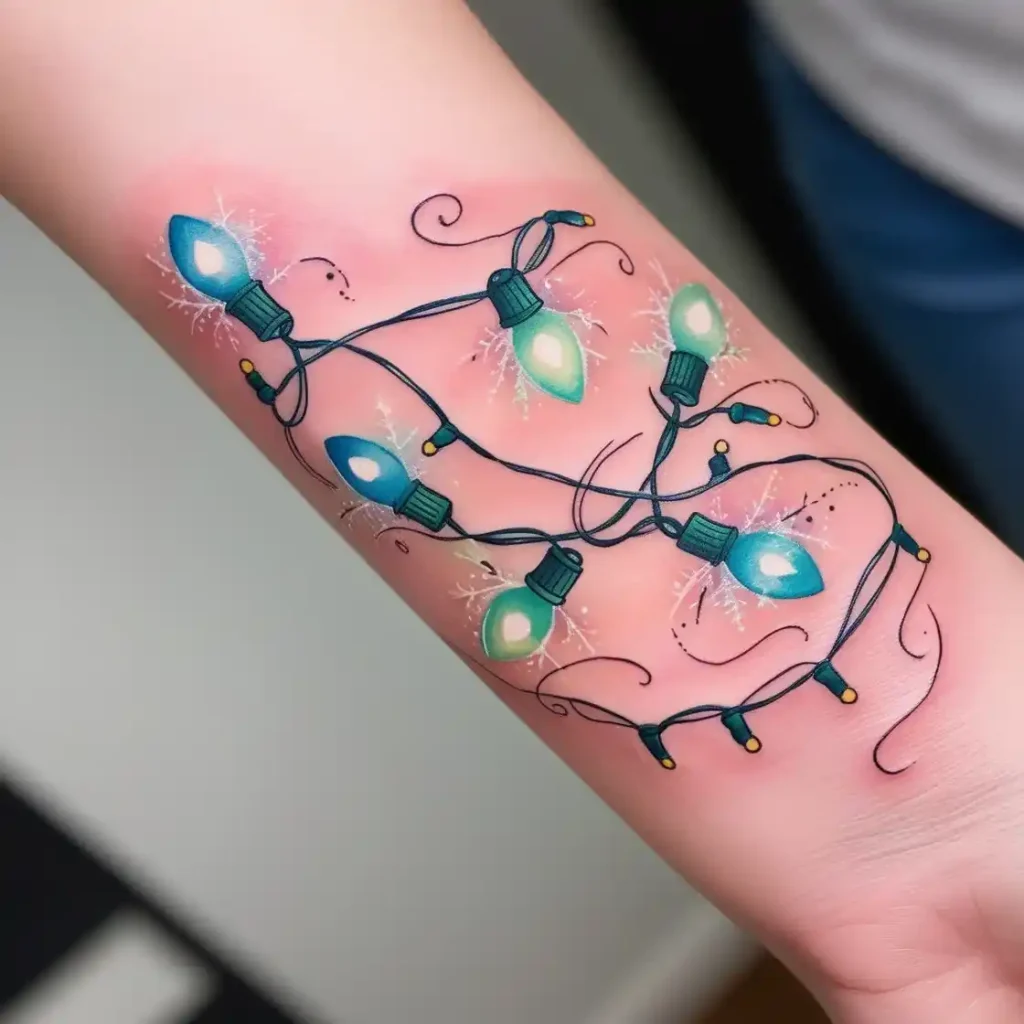 Christmas Lights String Tattoo