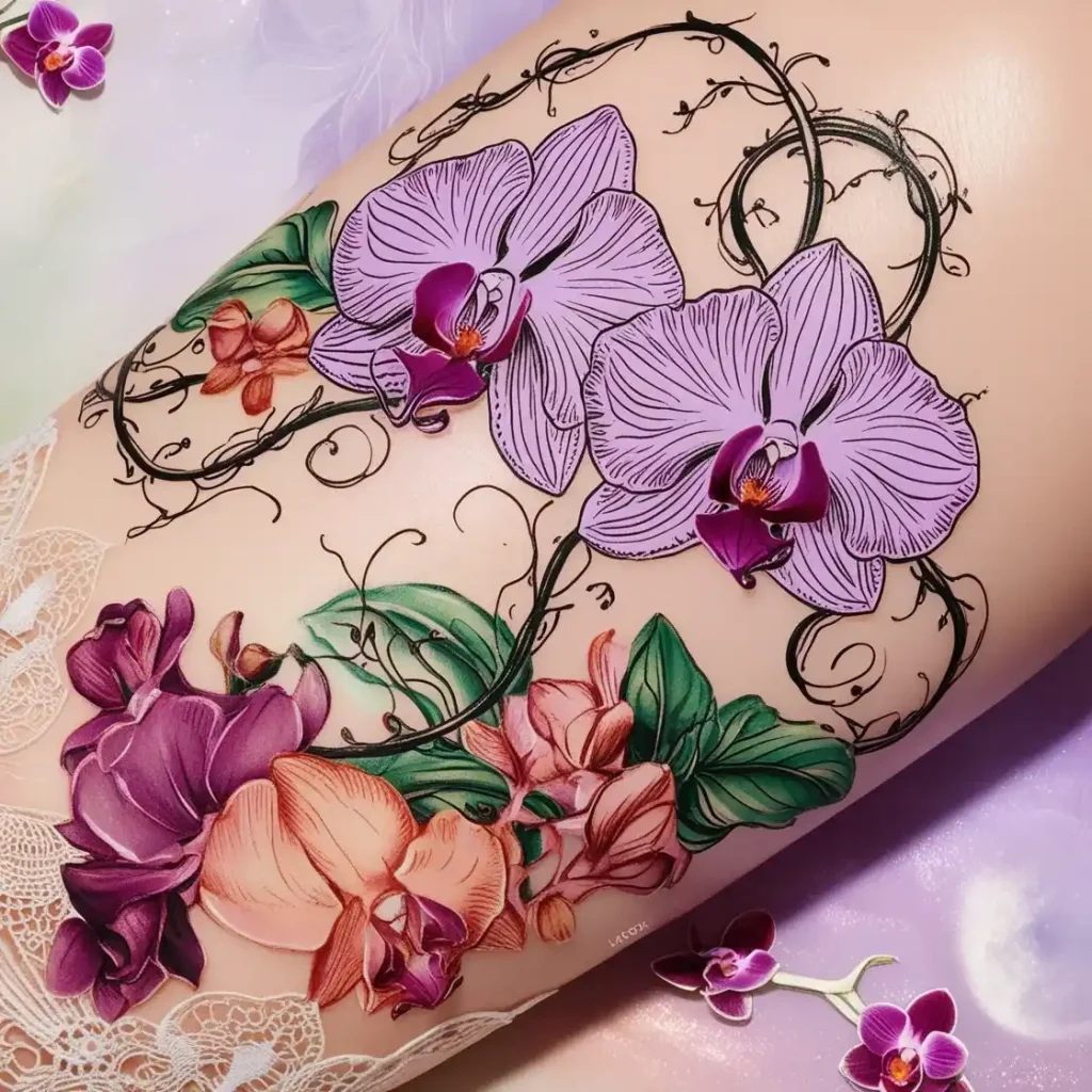 Orchid Sketch Tattoos