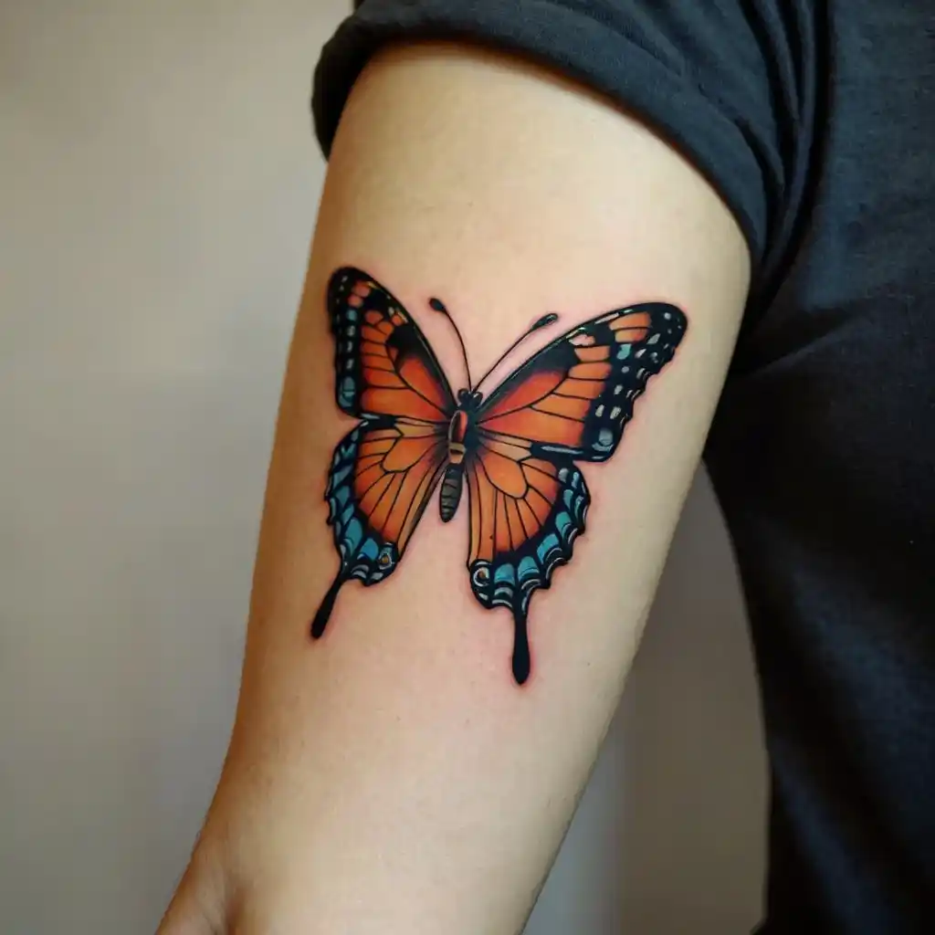 Butterfly and Skull Tattoo