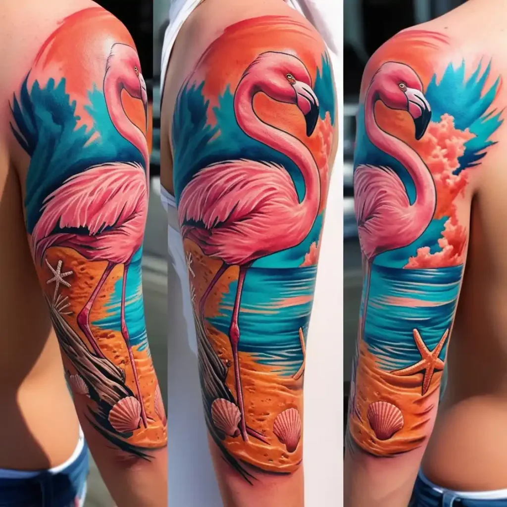 Flamingo Beach Tattoo