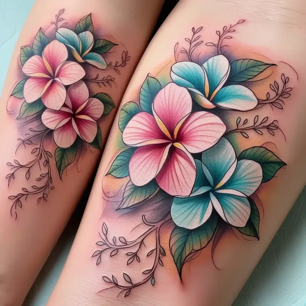 Plumeria Sketch Tattoos