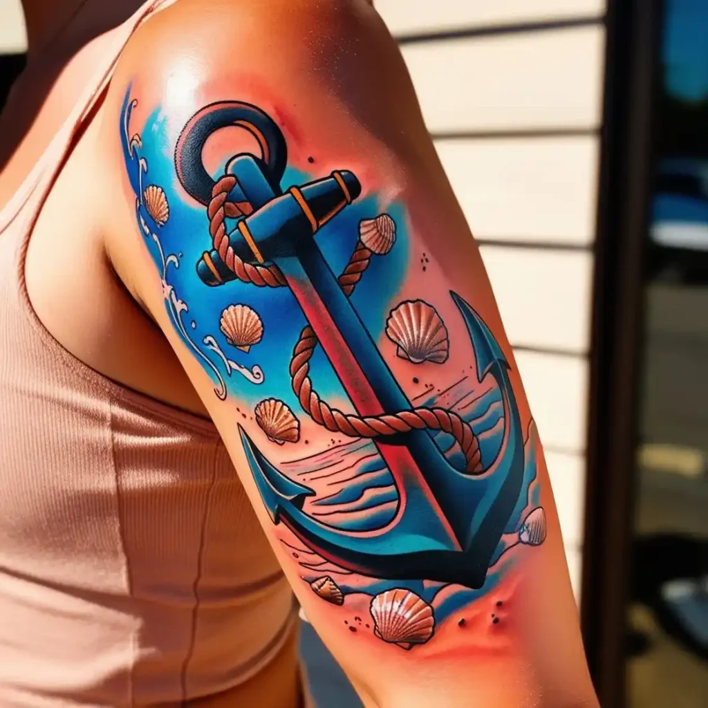 Anchor Beach Tattoo