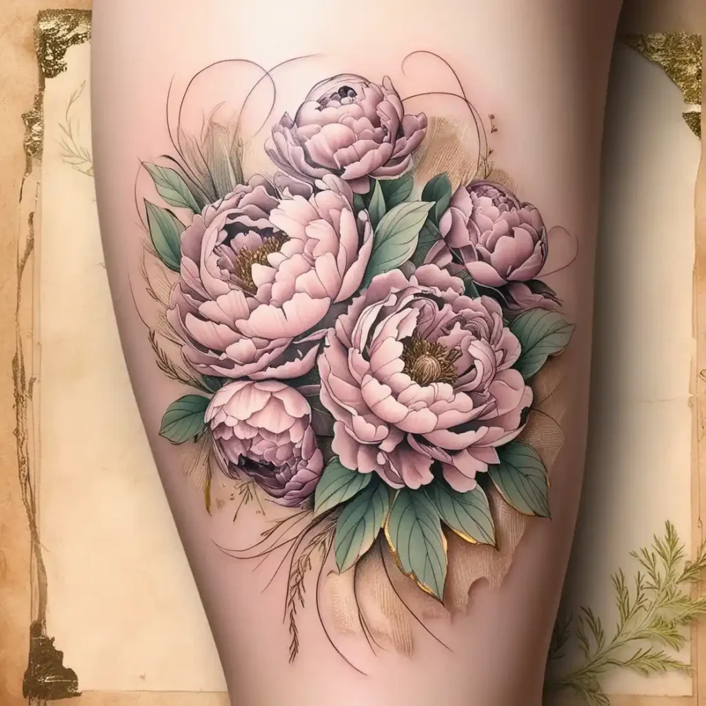 Peony Sketch Tattoos