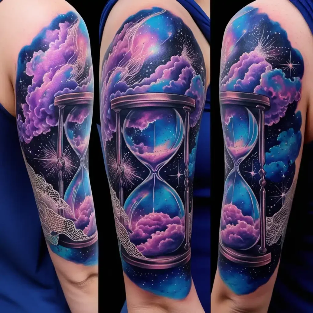 Galaxy Hourglass Tattoo