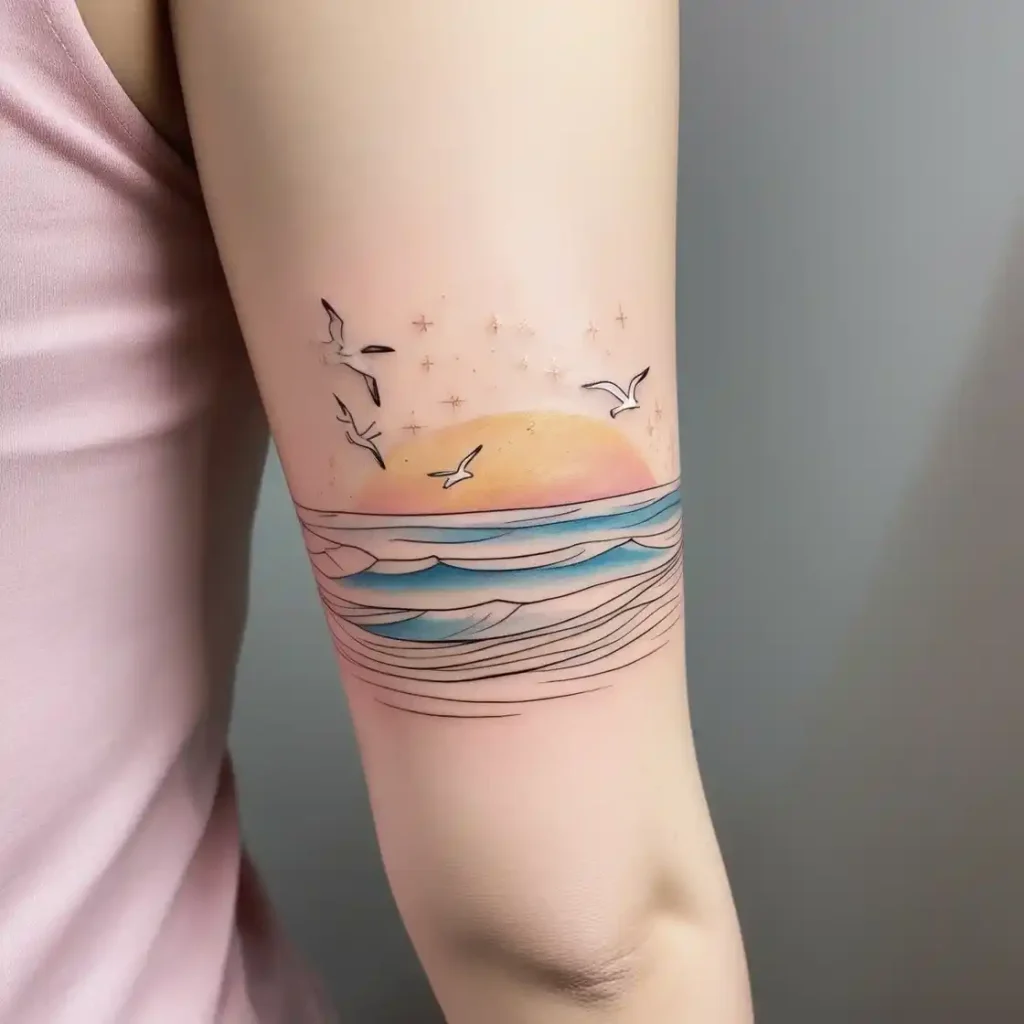 Minimalist Beach Tattoo