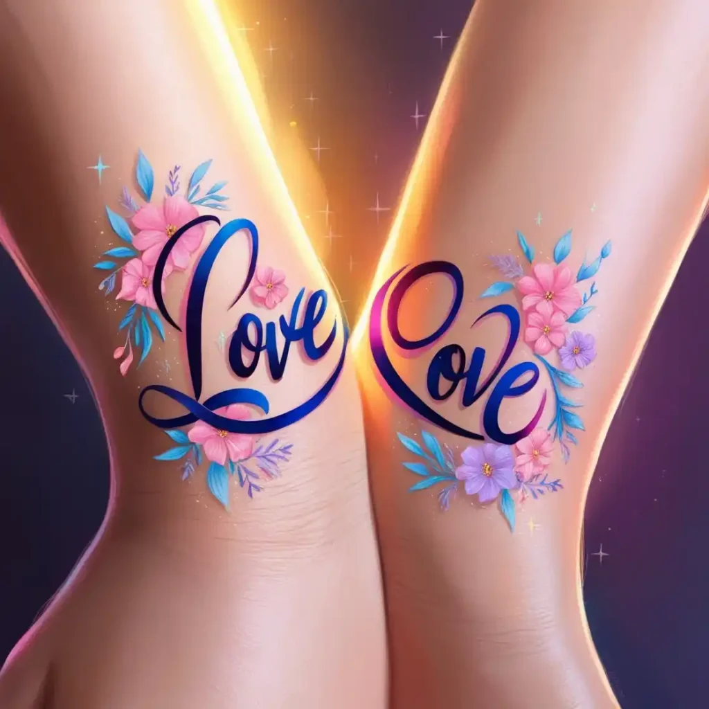 “LOVE” Couples Finger Tattoo Ideas