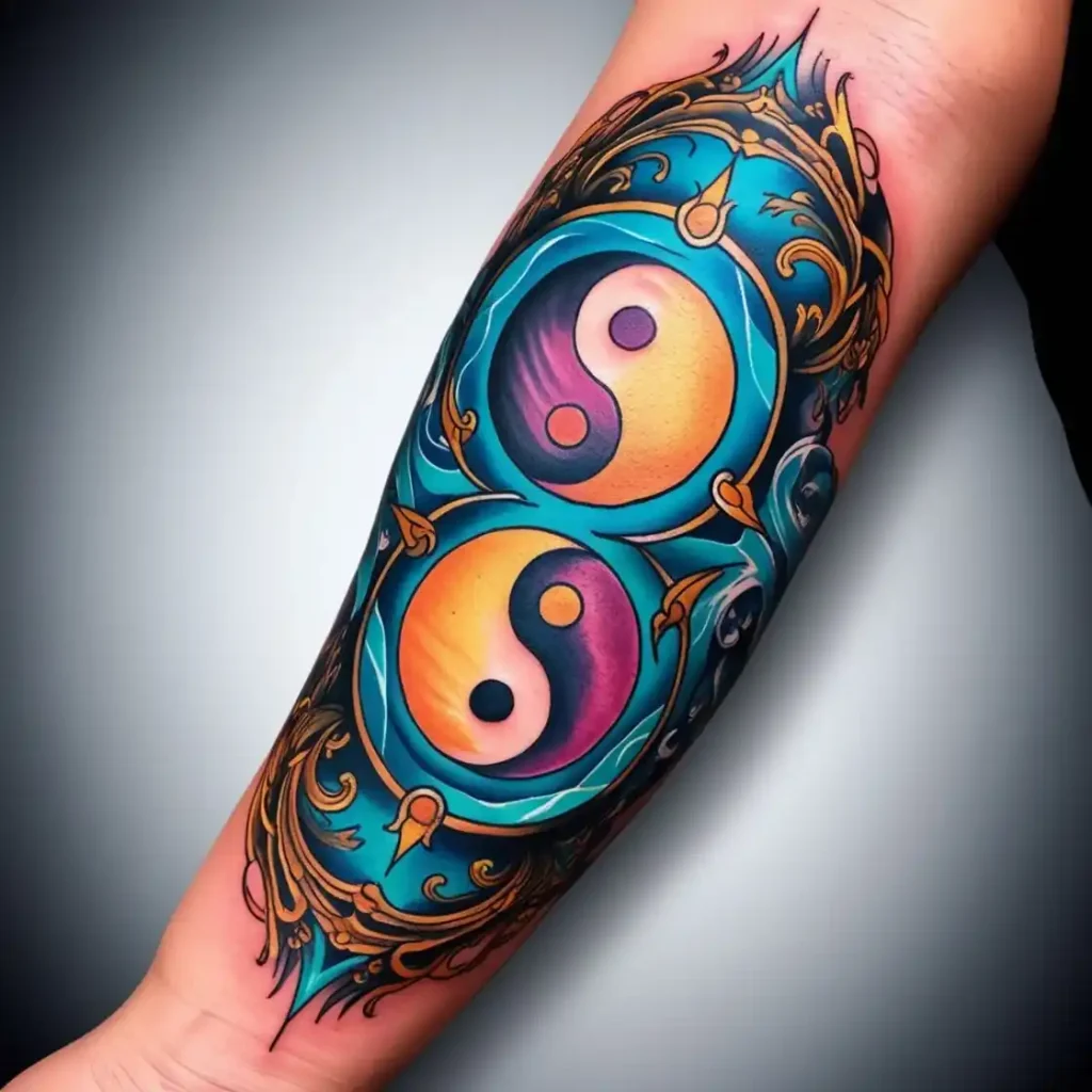 Sun and Moon Yin-Yang Tattoo