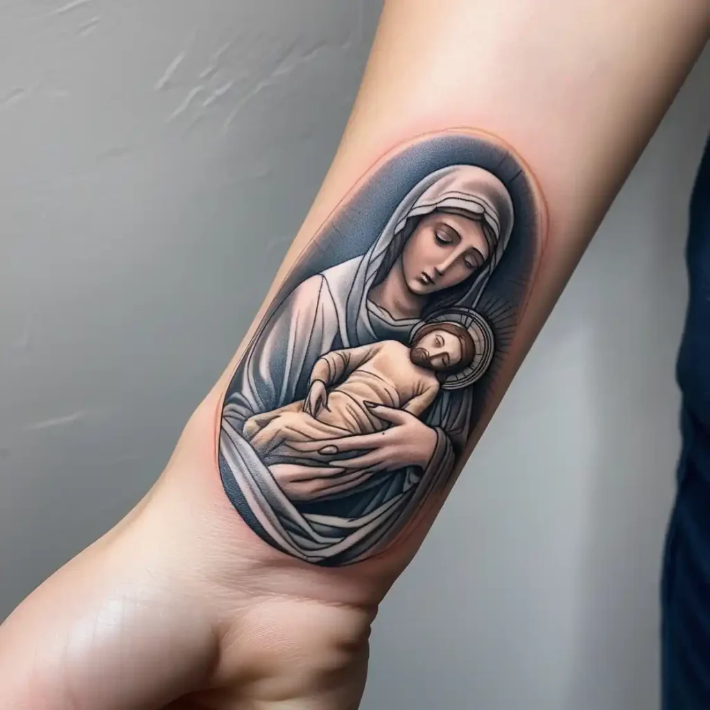 Pieta (Mary Holding Jesus) Tattoo