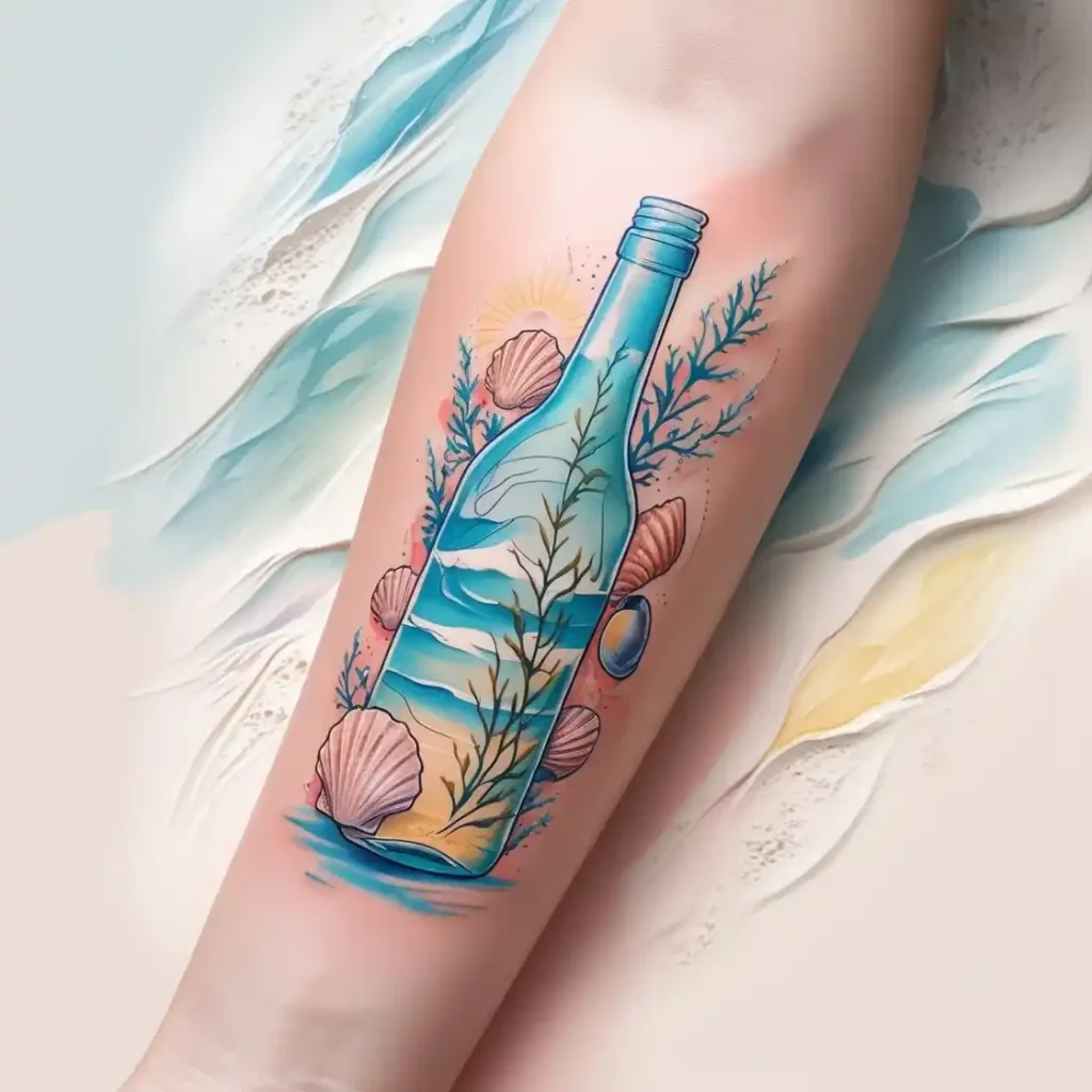 Bottle Beach Tattoo