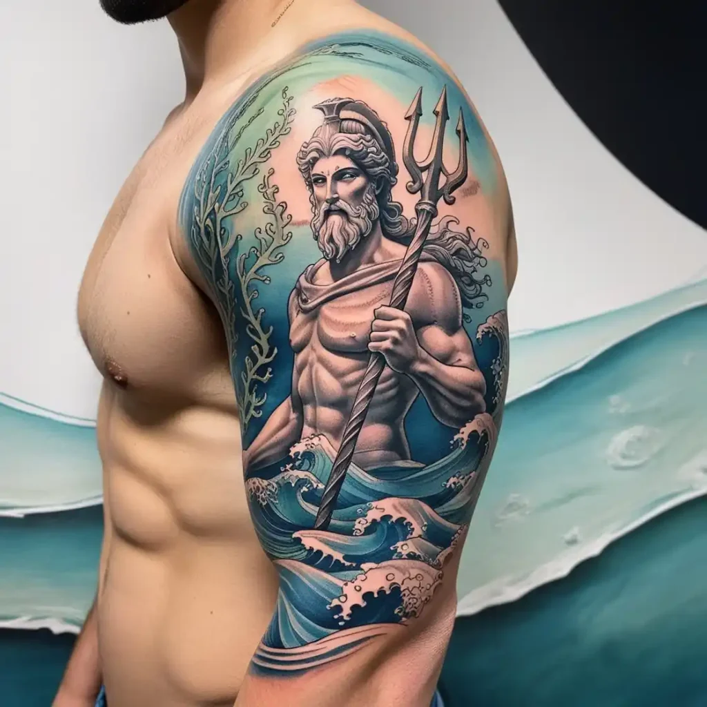 Poseidon Sketch Tattoos