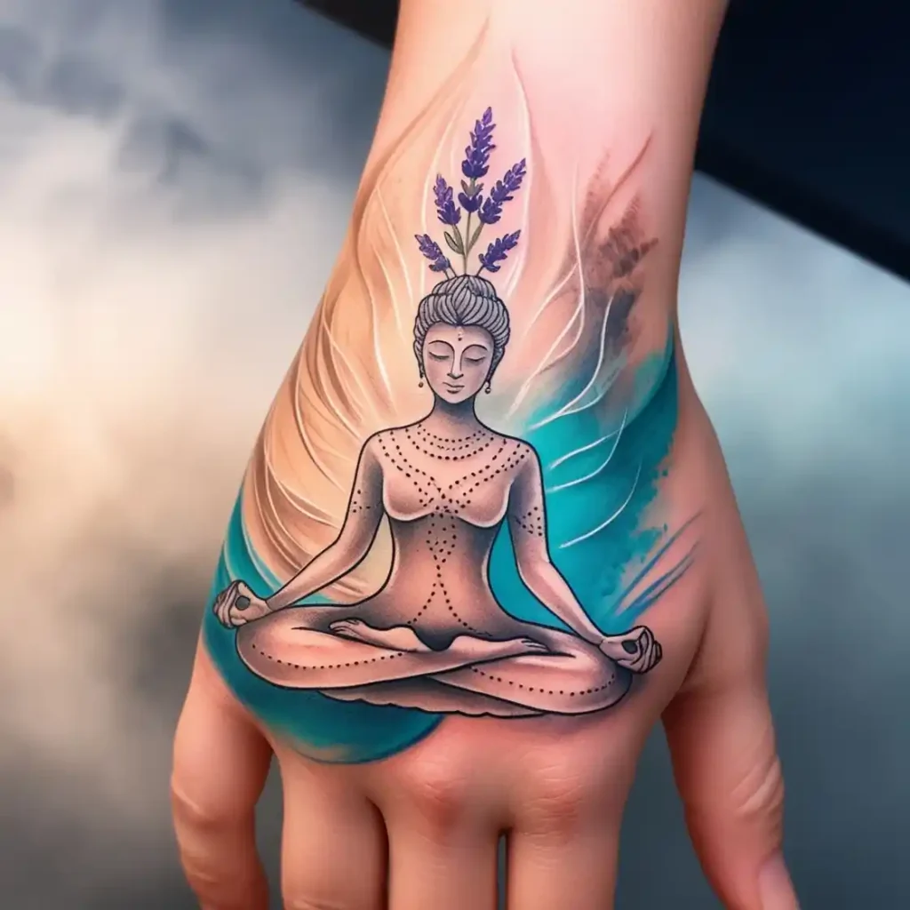 Seated Meditator Tattoo