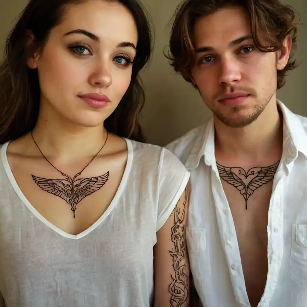 Unique Soulmate Connection Couple Tattoos