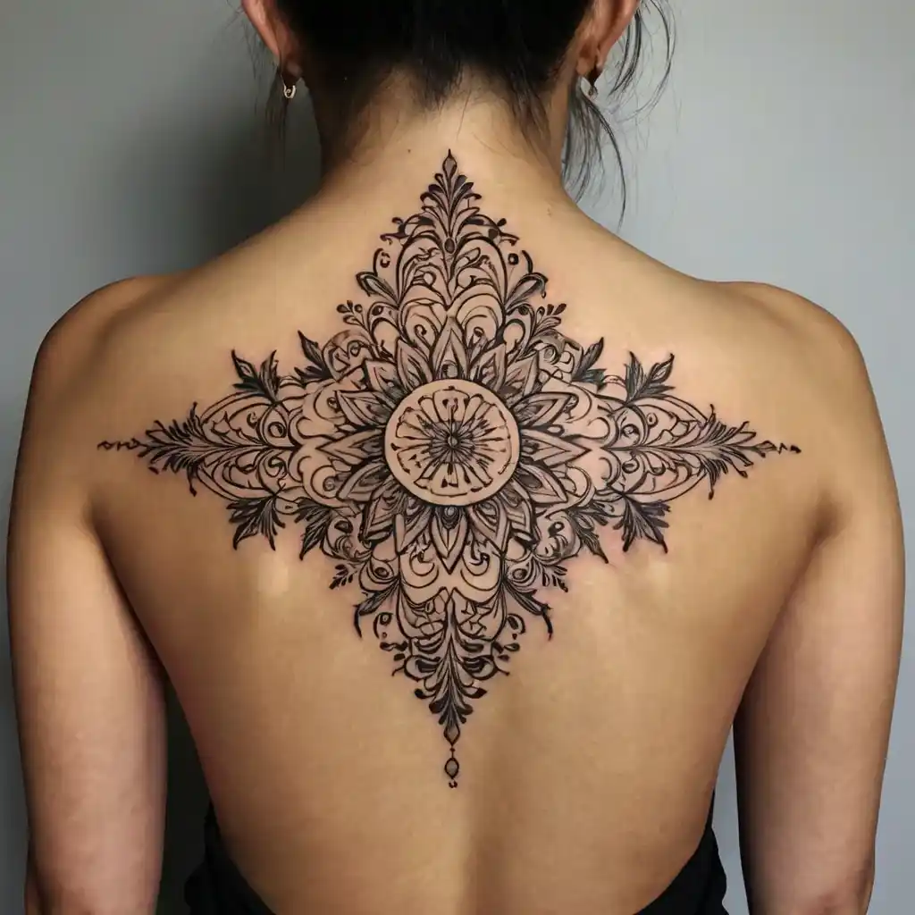 Intricate Floral Design With Symmetrical Patterns