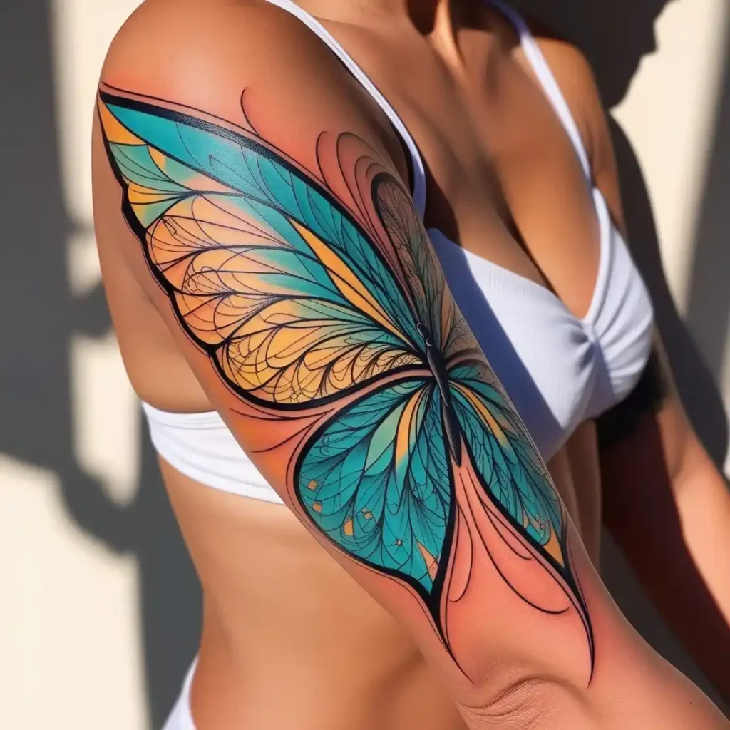 Geometric Butterfly Tattoo