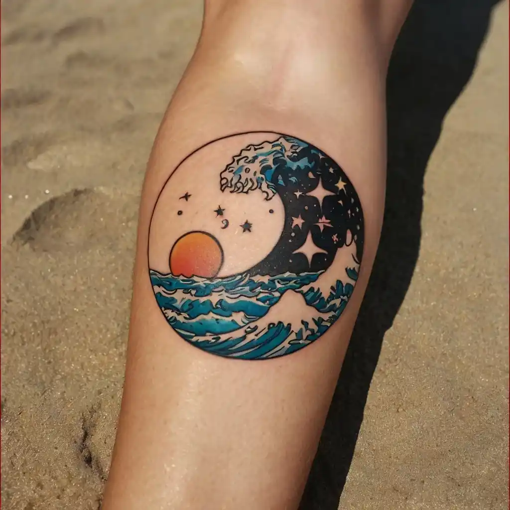 Yin Yang Beach Tattoo