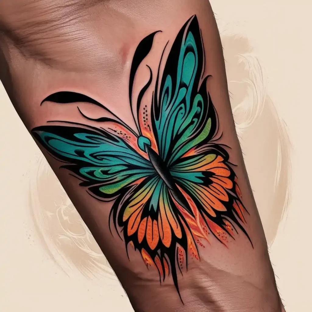 Tribal Butterfly Tattoo